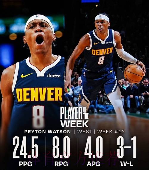 掘金本赛季第三位周最佳!沃特森场均24分8板5助,生涯首次当选 掘金本赛季第三位周最佳!沃特森场均24分8板5助,生涯首次当选